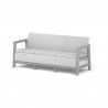 Set mobilier de terasa, aspect iuta, Keter Scandi, pentru gradina sau foisor, cu masuta depozitare, 1 canapea, 2 fotolii, 5 locuri, culoare gri, rezistent UV 