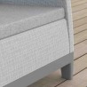 Set mobilier de terasa, aspect iuta, Keter Scandi, pentru gradina sau foisor, cu masuta depozitare, 1 canapea, 2 fotolii, 4 locuri, culoare gri, rezistent UV 