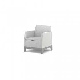 Set mobilier terasa, gradina, Keter Scandi, material polipropilena, imitatie iuta, culoare gri, cu masuta depozitare, 1 canapea, 2 fotolii, 5 locuri, cu perne, usor de asamblat