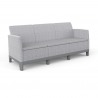 Set mobilier terasa, gradina, Keter Scandi, material polipropilena, imitatie iuta, culoare gri, cu masuta depozitare, 1 canapea, 2 fotolii, 5 locuri, cu perne, usor de asamblat 