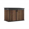 Dulap depozitare exterior, din compozit DecoCoat, pentru unelte si tomberoane, maro nuc, Keter Signature, 190 x 109 x 1325 cm, cu podea, 2 usi, 2020 L, rezistent la intemperii