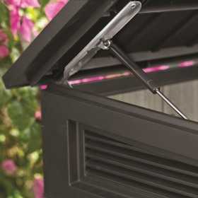 Dulap depozitare exterior, din compozit DecoCoat, pentru unelte si tomberoane, maro nuc, Keter Signature, 190 x 109 x 1325 cm, cu podea, 2 usi, 2020 L, rezistent la intemperii