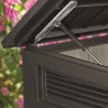 Dulap depozitare exterior, din compozit DecoCoat, pentru unelte si tomberoane, maro nuc, Keter Signature, 190 x 109 x 1325 cm, cu podea, 2 usi, 2020 L, rezistent la intemperii