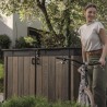 Dulap depozitare exterior, din compozit DecoCoat, pentru unelte si tomberoane, maro nuc, Keter Signature, 190 x 109 x 1325 cm, cu podea, 2 usi, 2020 L, rezistent la intemperii