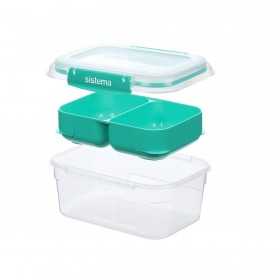 Cutie alimente din plastic compartimentata Sistema Stax To Go 1 L