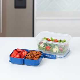 Cutie alimente din plastic compartimentata Sistema Stax To Go 1 L