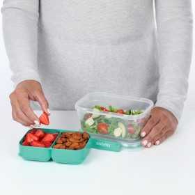 Cutie alimente din plastic compartimentata Sistema Stax To Go 1 L