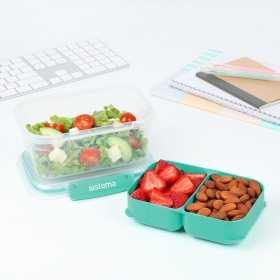Cutie alimente din plastic compartimentata Sistema Stax To Go 1 L