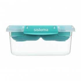 Cutie alimente din plastic compartimentata Sistema Stax To Go 1 L