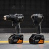 Set 2 scule Dewalt, masina de insurubat cu impact si masina de gaurit cu percutie, brushless, Mclaren F1 Team 18V XR, 2x5Ah - DCK2222MP2T 
