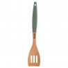 Spatula din lemn de fag cu perforatii si maner din plastic Fest Green 