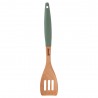 Spatula din lemn de fag cu perforatii si maner din plastic Fest Green 