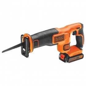 Fierastrau tip sabie Black+Decker, acumulator 18V, 1.5Ah, 400mA, incarcator, geanta textila - BDCR18