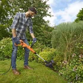 Trimmer electric de tuns gazon/iarba electric Black+Decker, 450W, 25 cm, POWERCOMMAND Easy Feed, suprafete mari - BESTE625