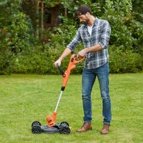Trimmer electric 3-in-1 Black+Decker, 550 W, latime de taiere 30 cm, sistem AFS, baza cu roti inclusa - BESTA530CM